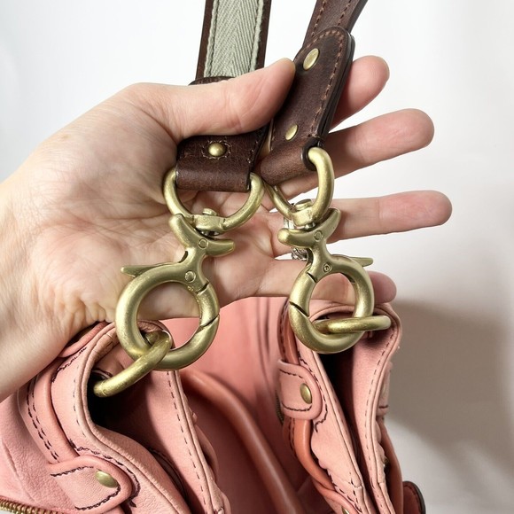 Juicy Couture Pink Large Crossbody Bucket Bag Purse - Picture 8 of 14